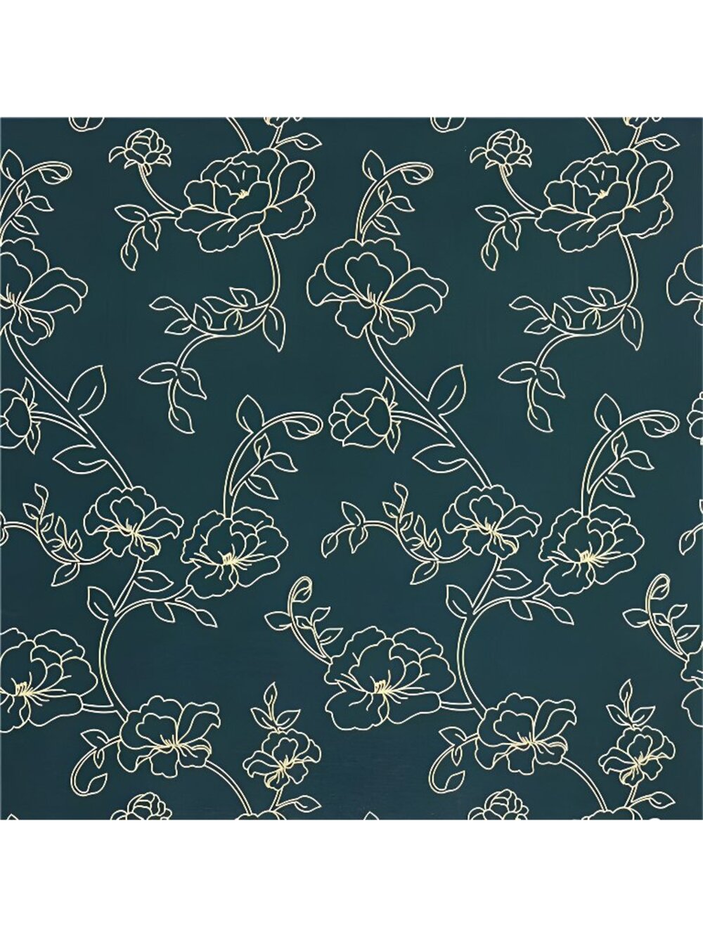 Peonies 17.71" x 78.7" Floral Peel and Stick Wallpaper Blue Gold Floral